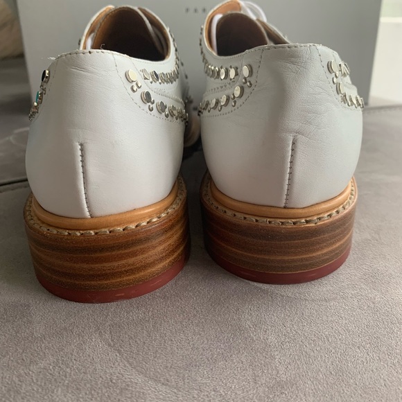 NIB Robert Clergerie Paris White Studded Brogue Shoes size 39.5 - Picture 10 of 15